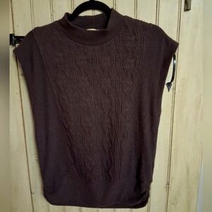 Democracy Brown Sleeveless Knit Top, Womens Size Medium, Brown